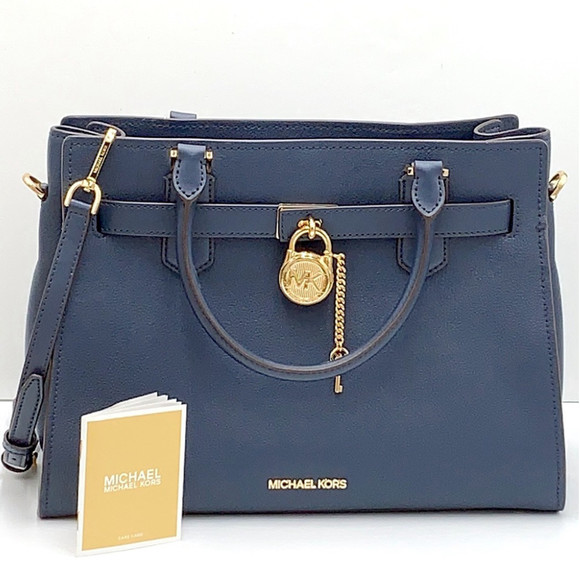 Michael Kors Bags Michael Kors Hamilton Medium Satchel Shoulder Crossbody Bag Navy Color
